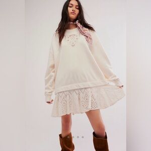 Free People Prairie Sweatshirt Oatmeal Combo XS